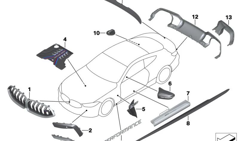 M Embellecedor de Entrada iluminado delantero derecho para BMW F91 (OEM 51479478348). Original BMW