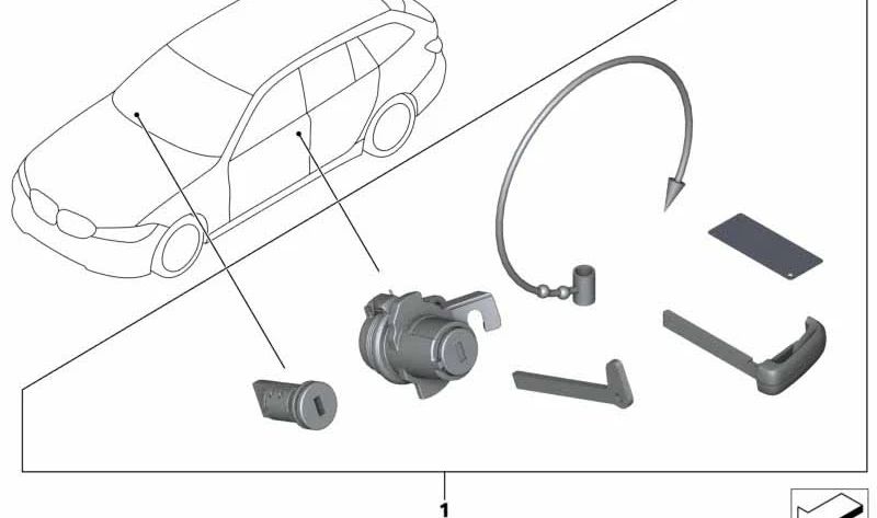 Juego Cierre Igualado Codificado para BMW Serie 3 G20, G21, X3 F97, G01, X4 F98, G02 (OEM 51217444671). Original BMW.