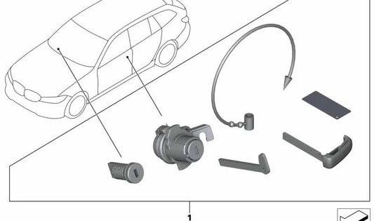 Juego Cierre Igualado Codificado para BMW Serie 3 G20, G21, X3 F97, G01, X4 F98, G02 (OEM 51217444671). Original BMW.