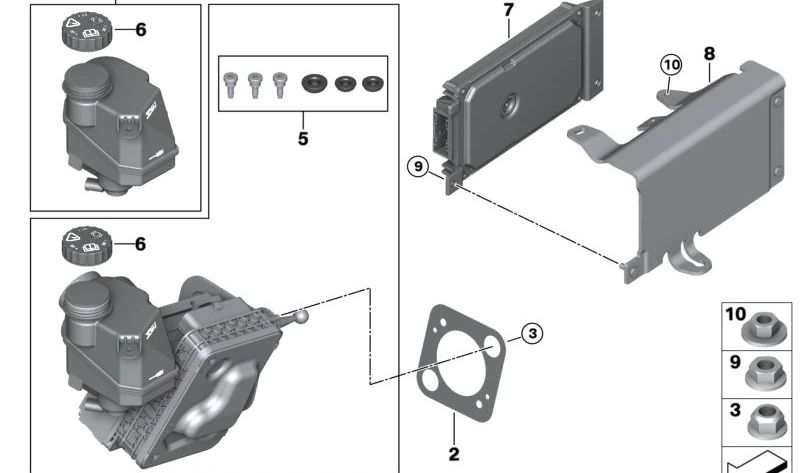 Junta del servofreno para BMW Serie 5 G60, G61, G68, G90, Serie 7 G70, X3 G45, X5 F95N, G05N, G18N, X6 F96N, G06N, X7 G07N, XM G09 (OEM 34516893390). Original BMW.