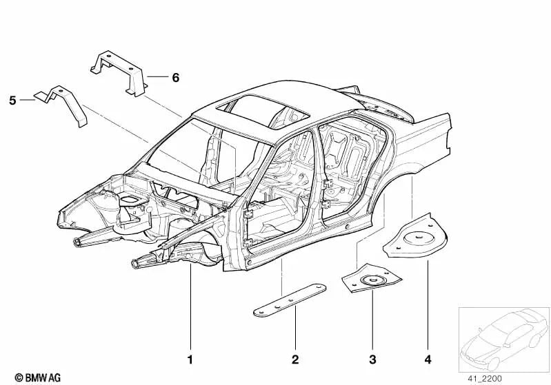 Hitzeschutzmatte para BMW E46, F30, F80 (OEM 51482233491). Original BMW