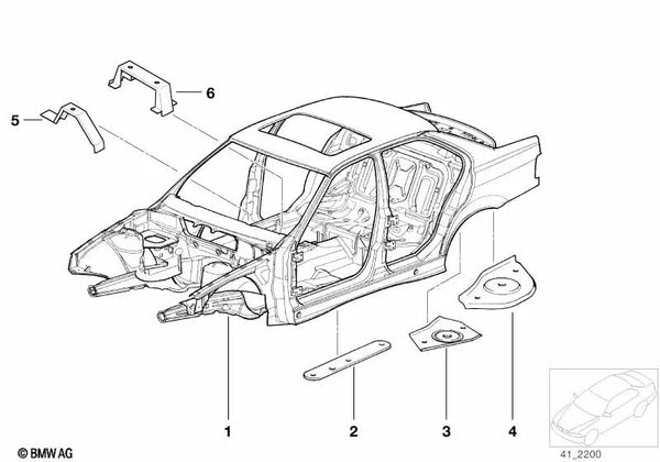 Hitzeschutzmatte para BMW E46, F30, F80 (OEM 51482233491). Original BMW