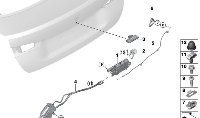 Interruptor portón trasero para BMW G22, G26, G82 (OEM 51248492533). Original BMW