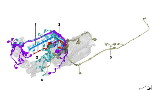 Cableado del motor OEM 12519886537 para BMW G30, G31, G32, G11, G12, G14, G15, G16. Original BMW.