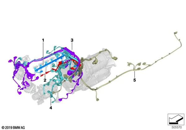 Cableado del motor para BMW G01, G02 (OEM 12518490459). Original BMW.