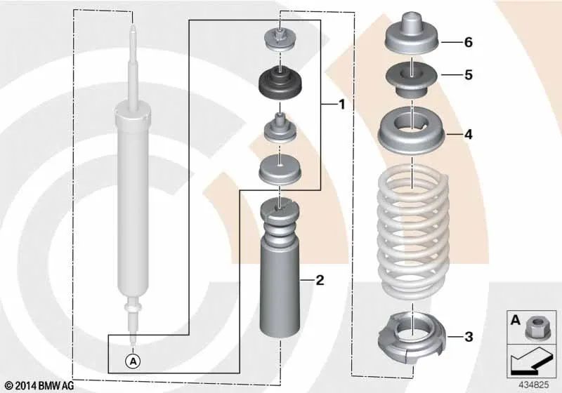 Amortiguador adicional trasero para BMW E90, E92, E93 (OEM 33532283445). Original BMW