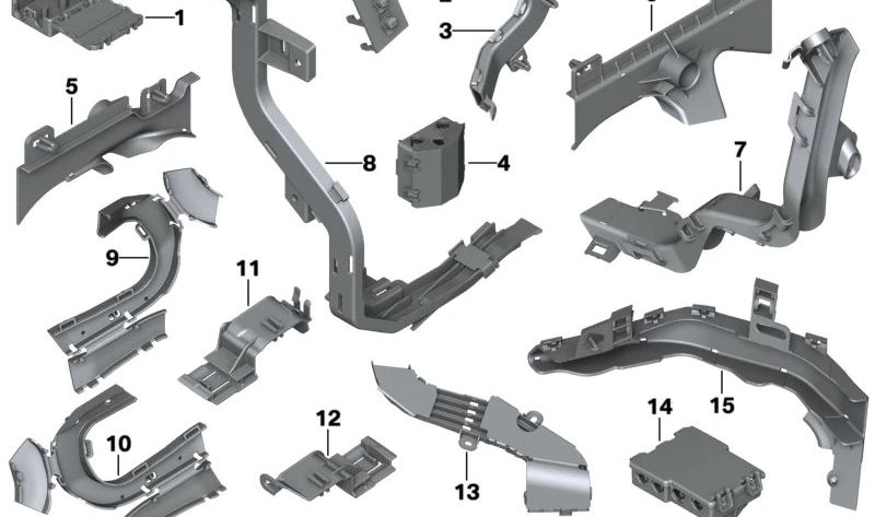 Soporte de Conexión Izquierdo para BMW Serie 7 G11, G12, Serie 8 F91, F92, G14, X3 G08, X5 F95, G05, X6 F96, G06, X7 G07 (OEM 61136835117). Original BMW.