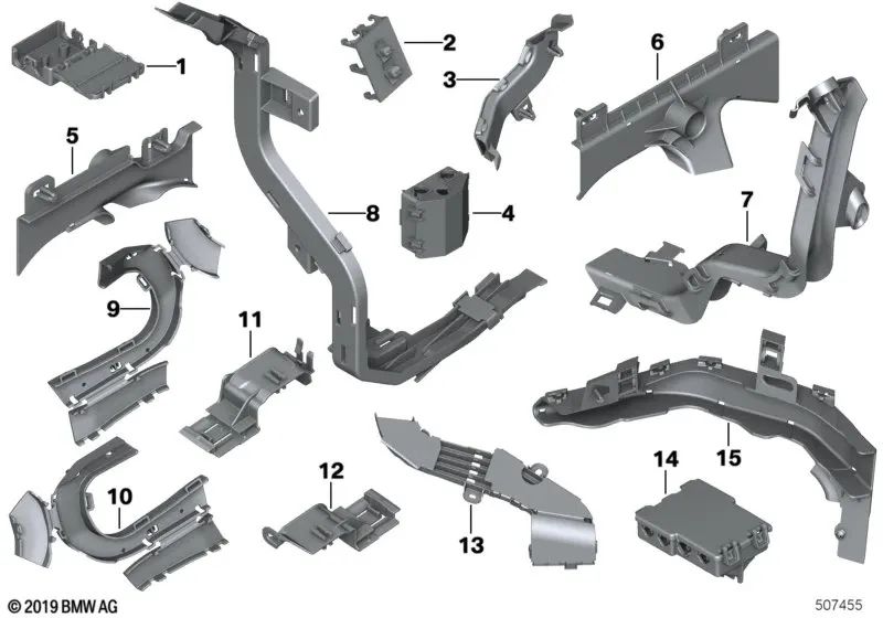 Soporte para Conector para BMW Serie 5 G30, G31, Serie 6 G32 (OEM 61139365114). Original BMW