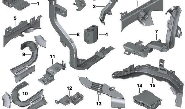 Conducto de cables para el suelo del maletero para BMW X3 F97, G01, G08, X4 F98, G02, X5 F95, G05, G18, X6 F96, G06, X7 G07 (OEM 61136802110). Original BMW