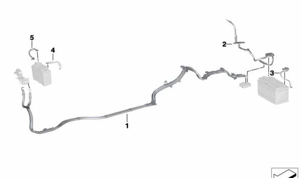 Cable de batería positivo OEM 61125A69422 para BMW Z4 G29. Original BMW.