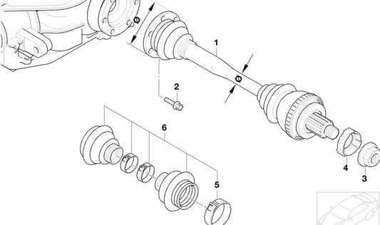 Mintegne per tubo per BMW E46 (OEM 33217504525). BMW originale