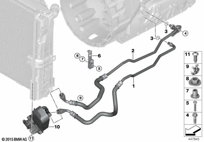 Intercambiador de calor para BMW Serie 1 E82, E88 Serie 3 E90, E91, E92, E93 X1 E84 Z4 E89 (OEM 17217536929). Original BMW.