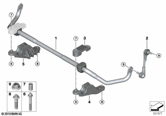 Estabilizador Eje Delantero para BMW F92 (OEM 31358074130). Original BMW.