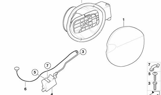 Tapa de llenado para BMW E87, E87N (OEM 51177060691). Original BMW