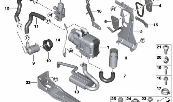 Tubo de escape trasero OEM 64126835251 para BMW G05 (X5), G06 (X6), G07 (X7). Original BMW.