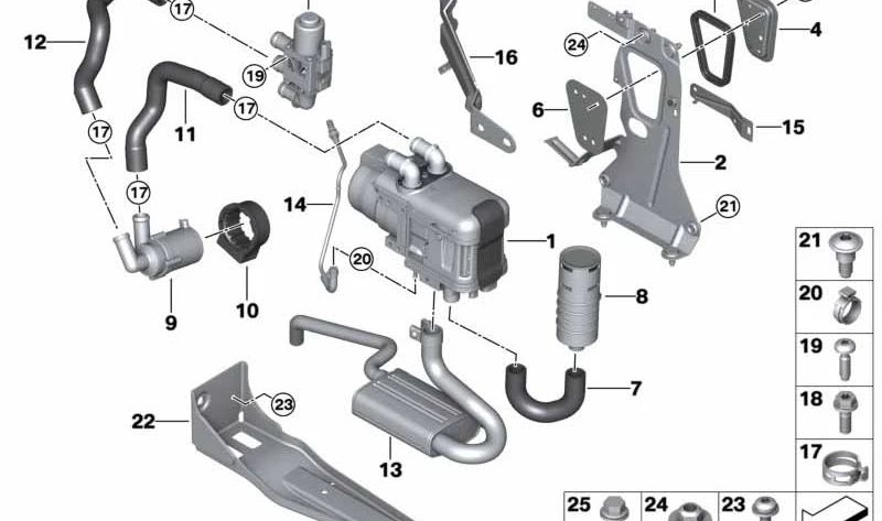 OEM reinforcement support 6421939983 for BMW G05, G06, G07. Original BMW.