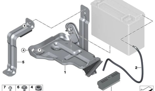 Soporte de batería para BMW I01, I01N (OEM 61218602813). Original BMW