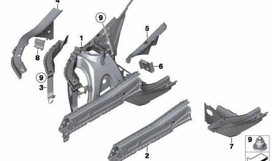 Soporte motor trasero derecho OEM 41117267024 para BMW F25, F26. Original BMW.