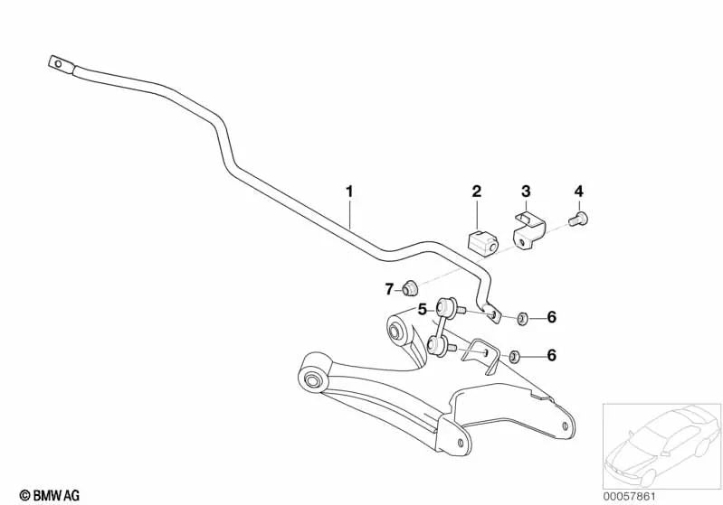 Pendelstütze para BMW Serie 7 E38, Z8 E52 (OEM 33551095696). Original BMW