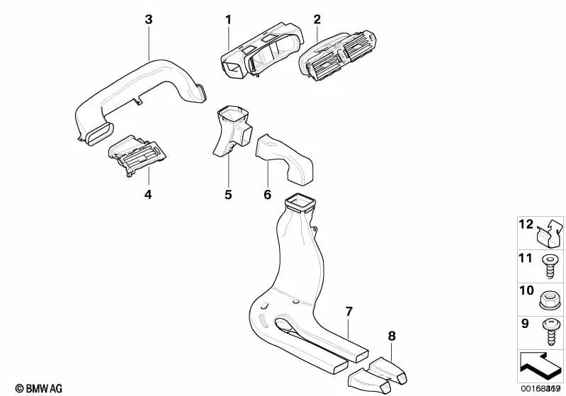 Conducto de calefacción para BMW E60, E60N, E61, E61N, E63, E63N, E64, E64N (OEM 51477008956). Original BMW