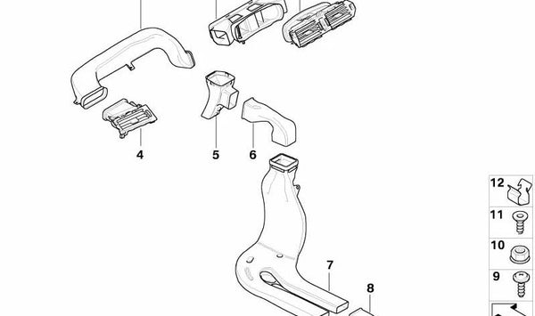 Rejilla de ventilación central OEM 64229111670 para BMW E63, E64. Original BMW