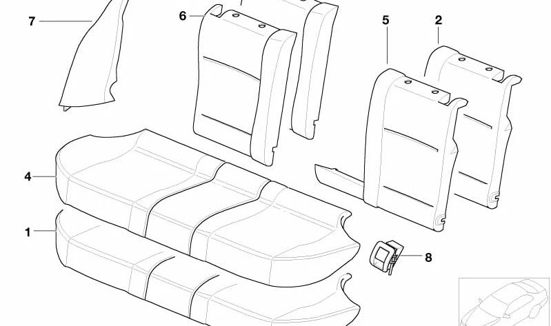 Visera Isofix para BMW Serie 5 E39 (OEM 52207053142). Original BMW