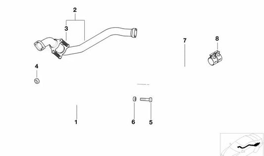 Tubo de Escape para BMW Serie 3 E36 (OEM 18312246455). Original BMW