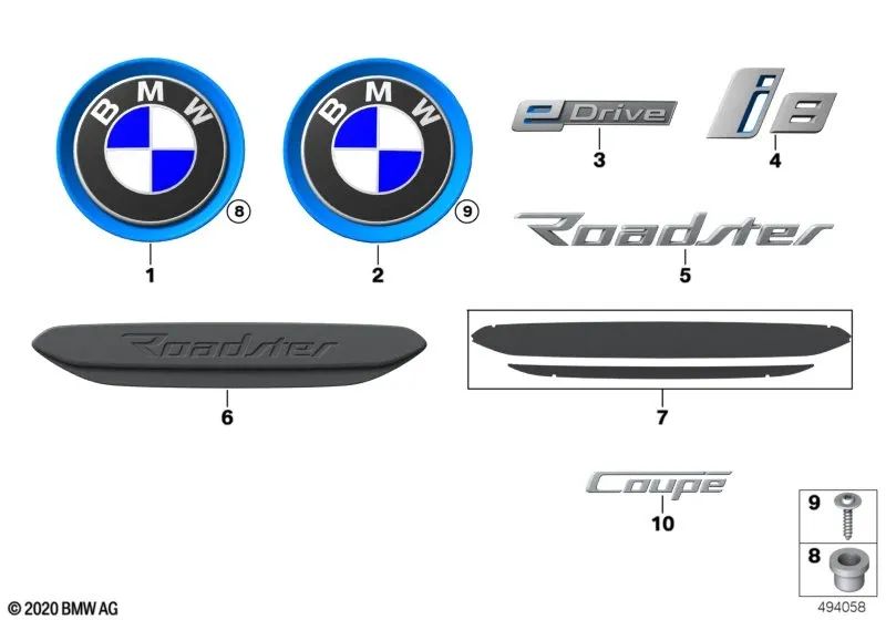 Inscripción para BMW i I01, I01N, I12, I12N, I15 (OEM 51147338202). Original BMW