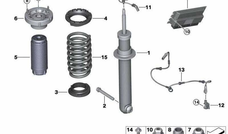 Hintere Schraubenfeder für BMW 5er F90 (OEM 33537856982). Original BMW