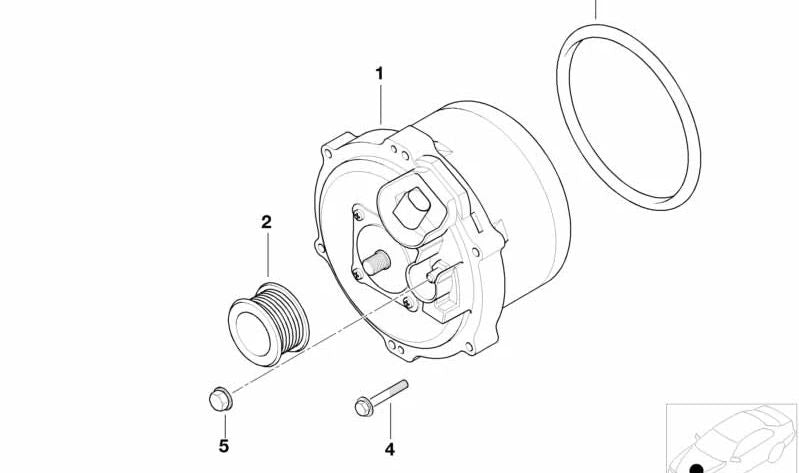 Polea de alternador OEM 12311708607 para BMW (E39, E38, E65, E53). Original BMW.