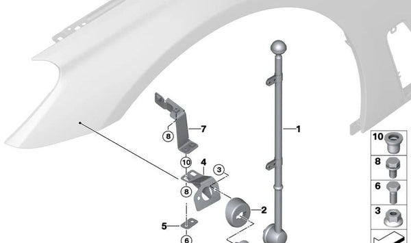 Soporte de estandarte derecho para BMW G11N, G12N (OEM 72609466712). Original BMW