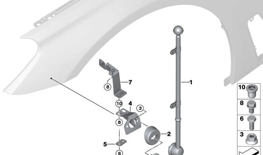 Soporte de bandera izquierda para BMW G11, G12 (OEM 72608047207). Original BMW