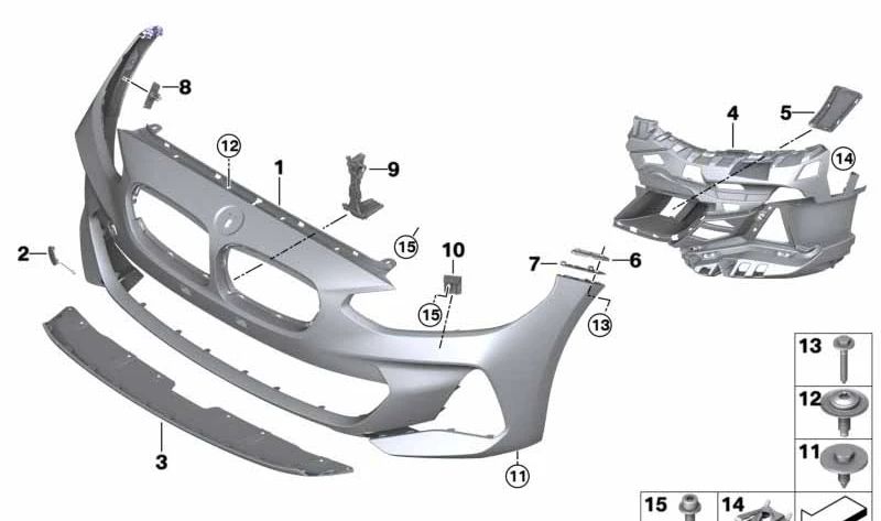 OEM 5118081799 Druckvorderstoßstange für BMW 1 Limousine F52. Original BMW.