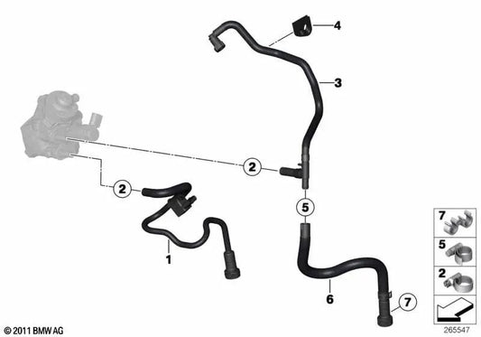 Fuel Return Pipe For BMW F20 F21 2 Series F22 3 Series F30 F31 F34 4 Series F32 F33 5 Series F10 F11 X1 E84 X5 F15 (OEM 13537823410). Original BMW.