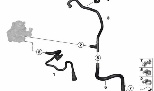 Tubería de alimentación de combustible OEM 13538516194 para BMW F15. Original BMW.