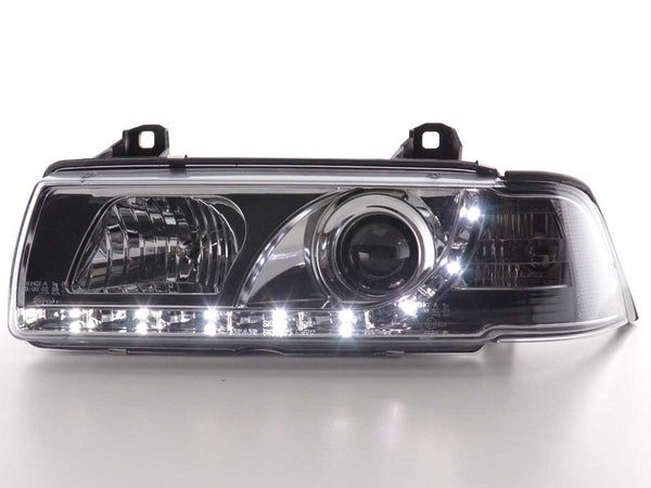 Faros delanteros LED con aspecto DRL BMW Serie 3 Coupé, Cabrio E36 92-98 cromado