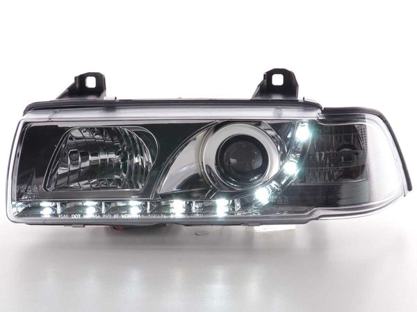 Faros delanteros LED BMW Serie 3 E36 Berlina / Touring cromados para volante a la derecha