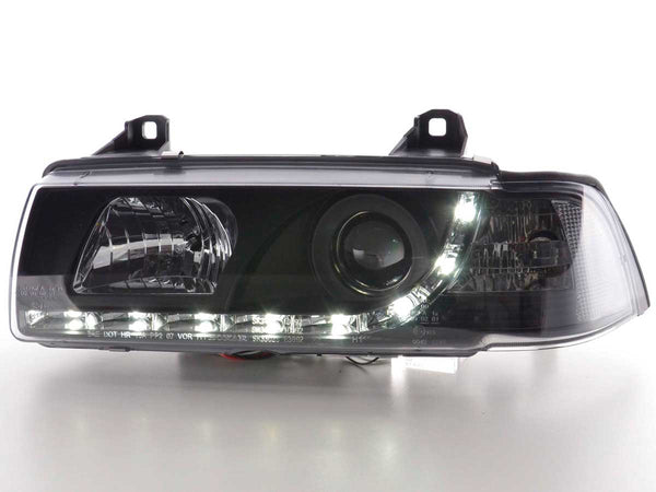 Faros delanteros LED BMW Serie 3 E36 Berlina / Touring negro para volante a la derecha