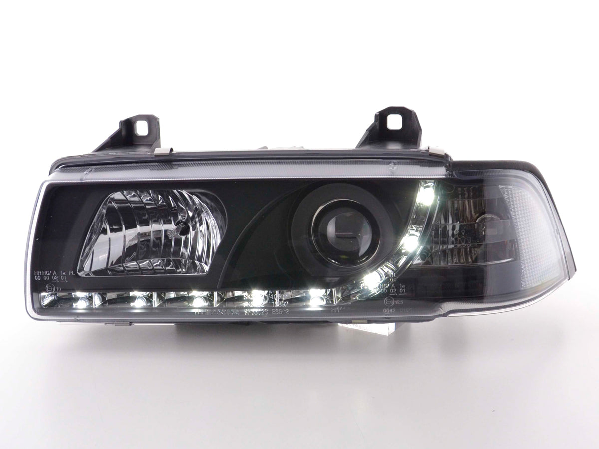 Faros delanteros LED con luces de circulación diurna BMW Serie 3 E36 Coupé 92-99 negro