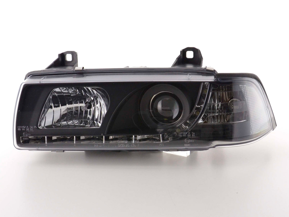 Faros delanteros LED con luces de circulación diurna BMW Serie 3 E36 Coupé 92-99 negro