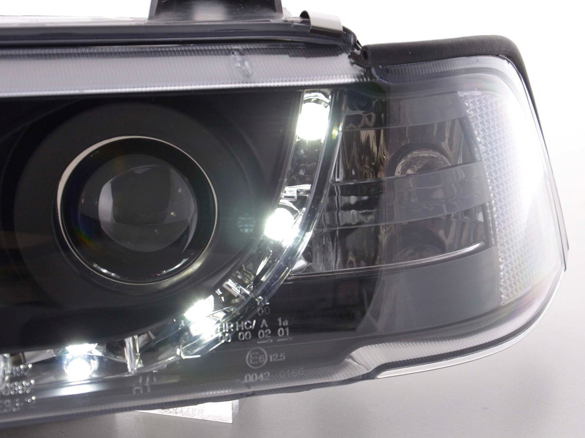 Faros delanteros LED con luces de circulación diurna BMW Serie 3 E36 Coupé 92-99 negro