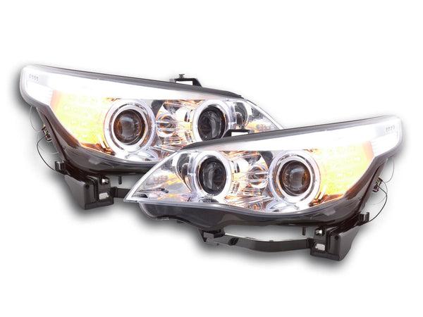 Juego De Faros Bmw Serie 5 E60 / E61 03-07 Cromo Lights > Headlights