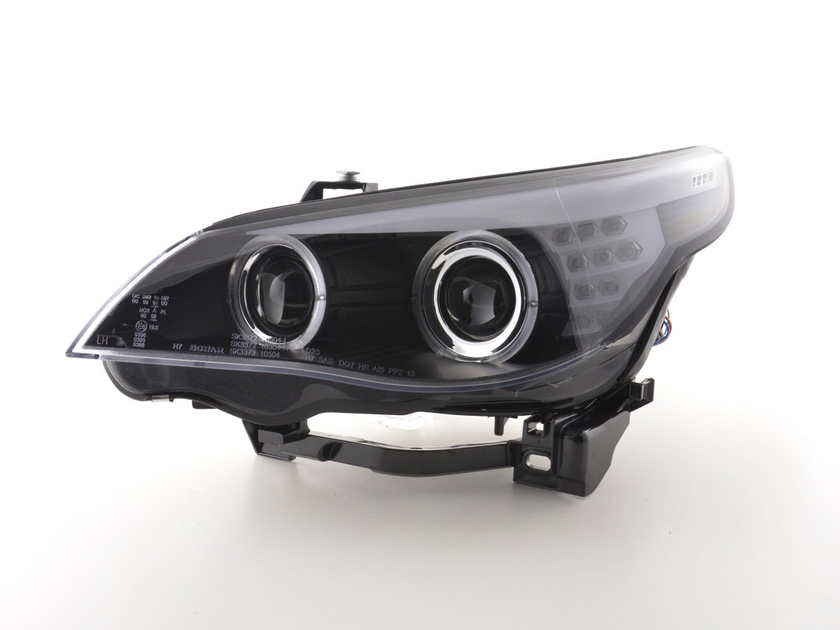 Front Headlights BMW 5 Series E60 / E61 03-07 Black