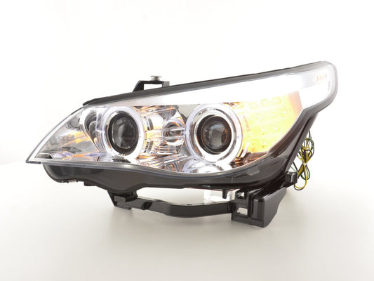 Faros Xenon Angel Eyes Led Bmw Serie 5 E60 / E61 03-04 Cromo Lights > Headlights