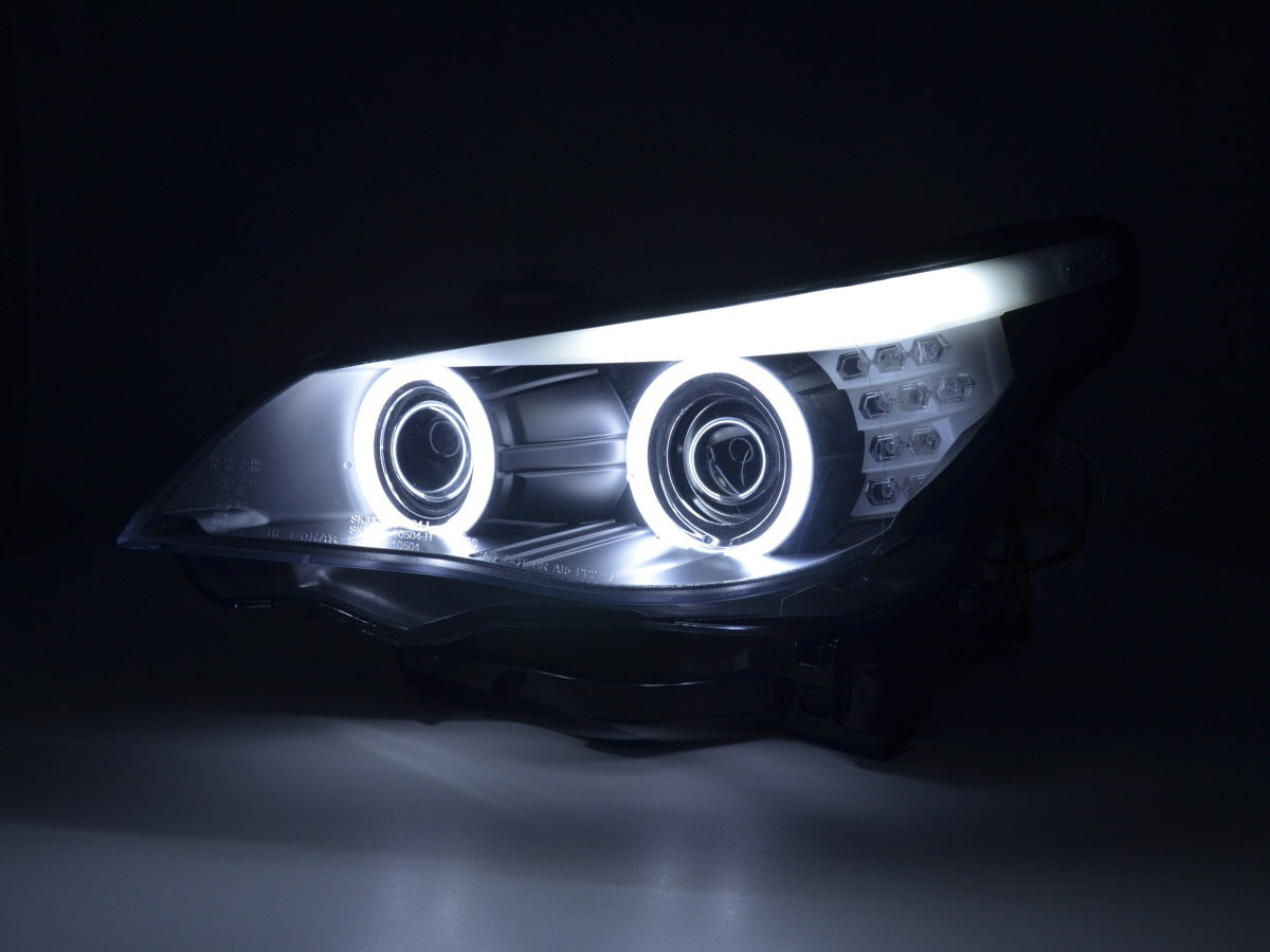 Faros Xenon Ojos De Angel Ccfl Bmw Serie 5 E60 / E61 05-08 Negro Lights > Headlights