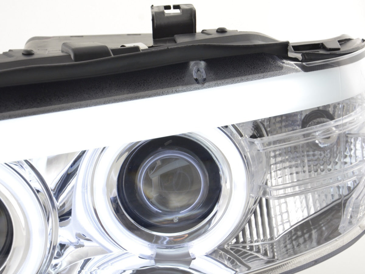 Faros delanteros delanteros Xenon Daylight CCFL DRL look BMW X5 E53 04-06 cromado