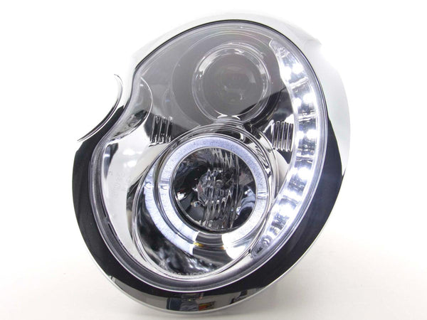 Faros delanteros LED DRL look Mini Cooper R50 01-06 cromados