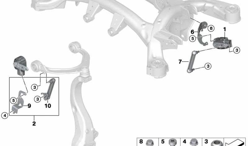 Soporte del sensor de altura izquierda para BMW X5 E70, F15 y X6 E71, F16 (OEM 37146871399). Original BMW