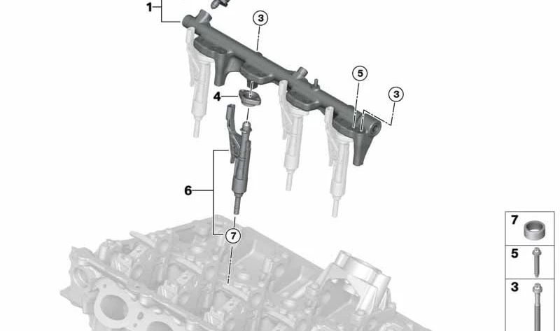 Inyector de combustible OEM 13538671991 para BMW F40, F44, G20, G21, G80, G81, G26, G82, G83, F39, F97, F98, F56, F54, F60. Original BMW.