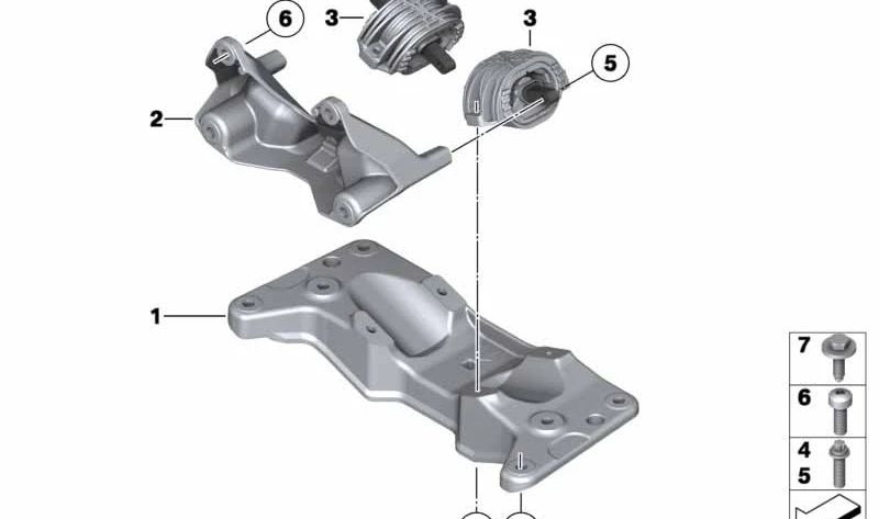 Transmission mount for BMW F07, F10, F11, F18 (OEM 22326781237). Original BMW